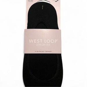 West Loop Black Ultra-Low Liner Socks, black